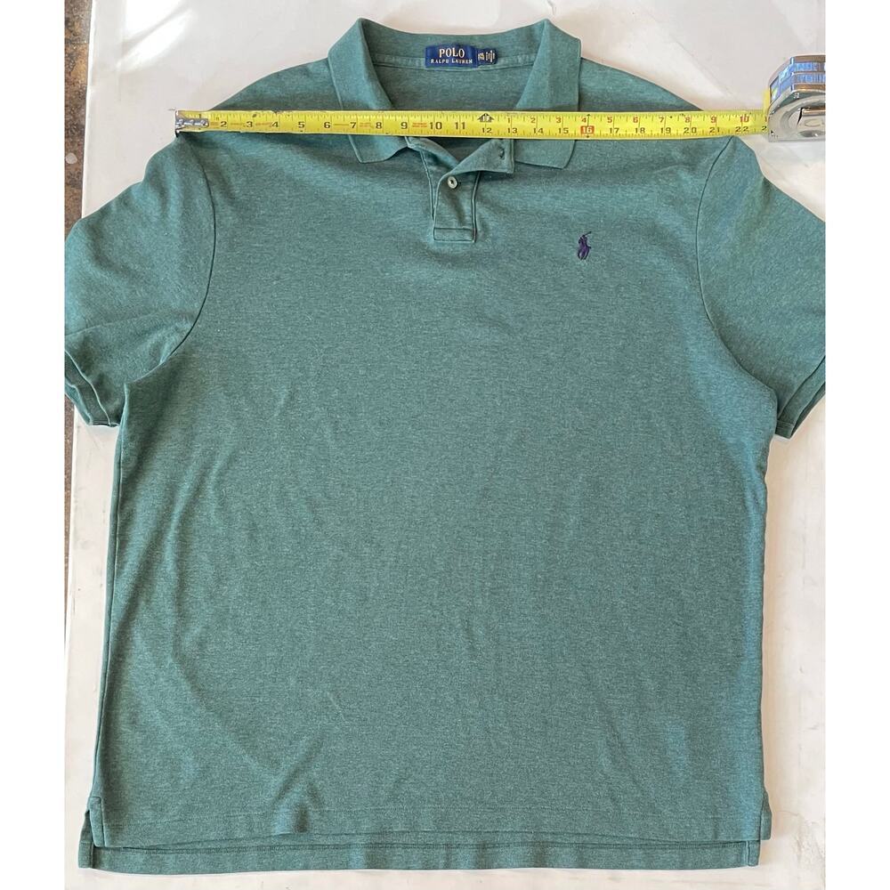 POLO Ralph Lauren Mens Polo Shirt XXL Sage Green Purple Pony Logo 100% Cotton - Picture 3 of 10